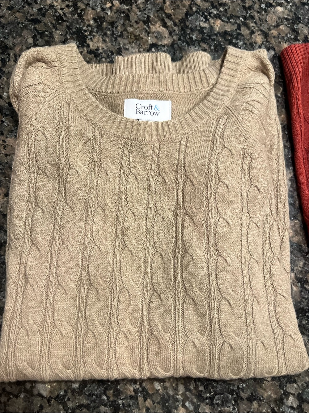 Lot of 2 croft & barrow Women's Cable-Knit Crewneck Long Sleeve Sweaters
